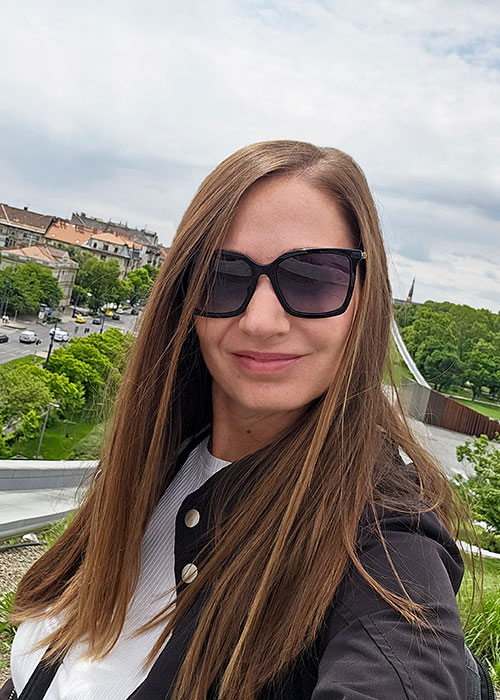 Anett from Budapest Awaits on the roof of Museum of Ethnography
