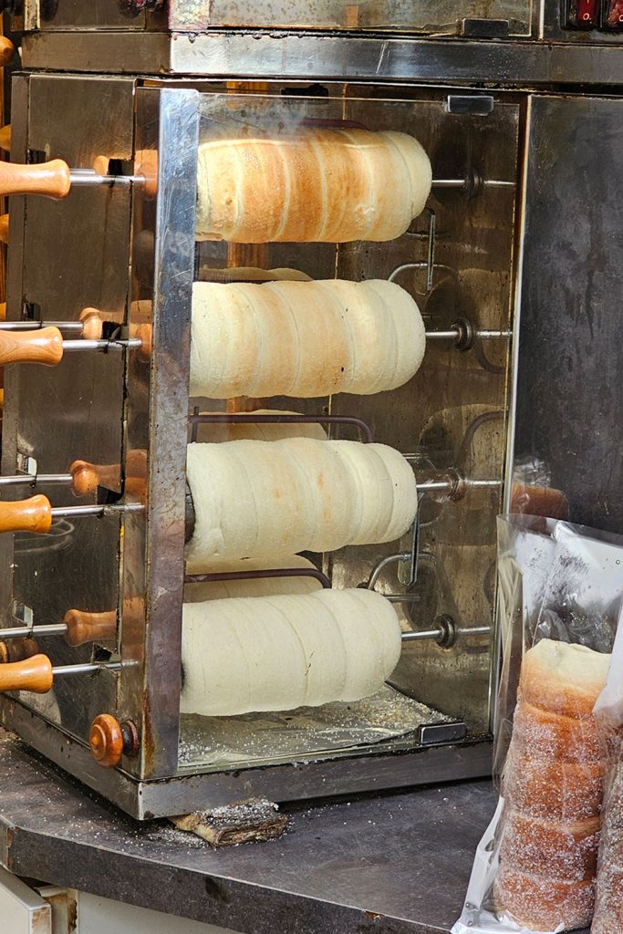 chimney cake in the making