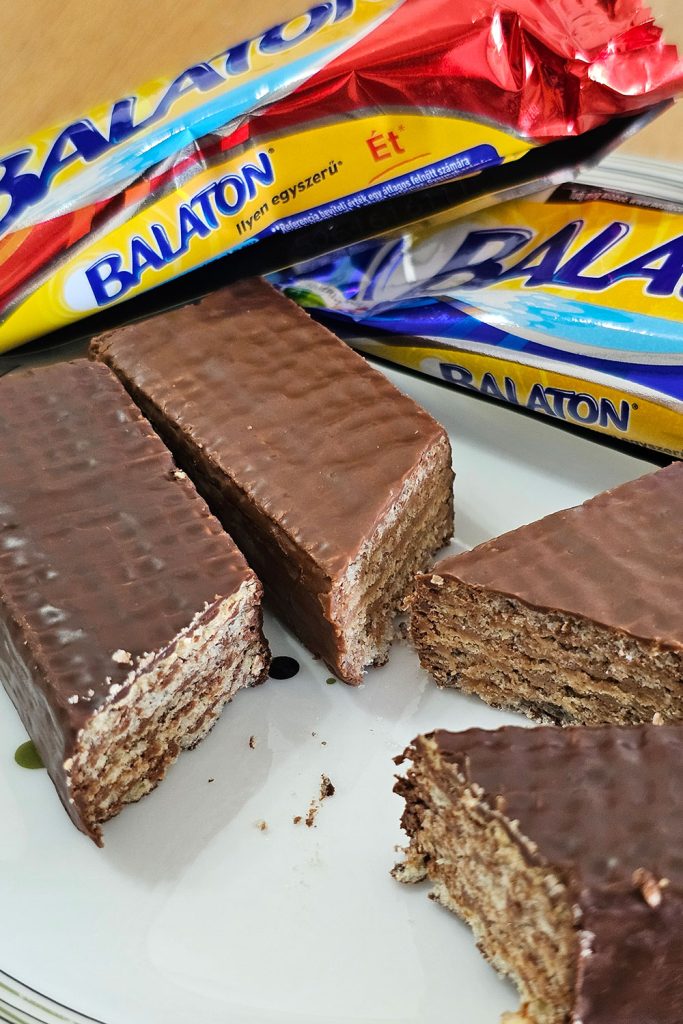 Balaton wafer bars cut in half