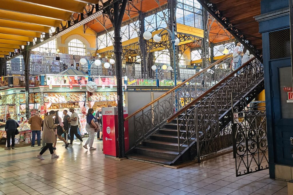 inside the Central Market Hall in Budapest