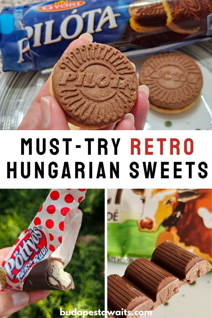 some Hungarian classic sweets, Pilota cookies, Turo Rudi and Boci Chocolate