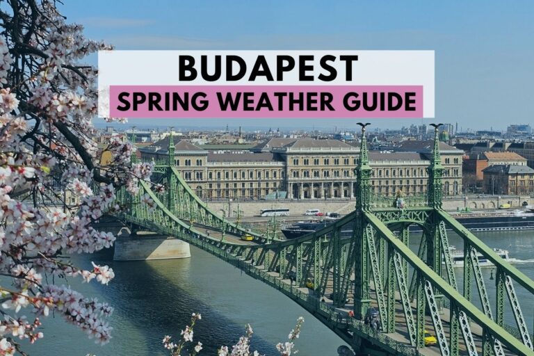 Liberty Bridge view in Budapest on a sunny spring day