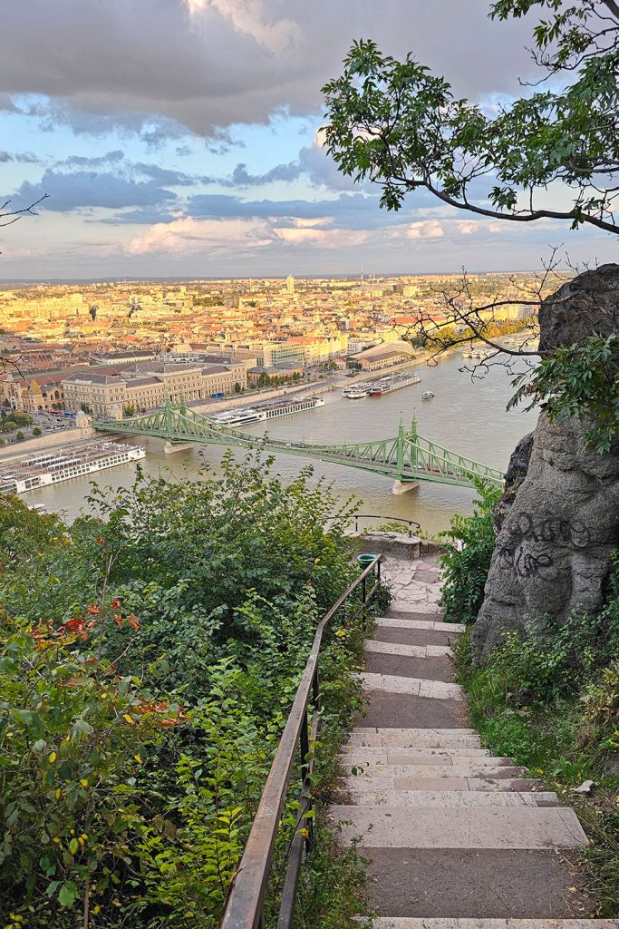 typical autumn landscape in Budapest as seen from Gellért Hill