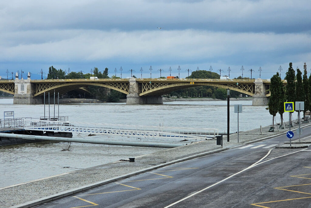 The Danube and Margaret Island during the flooding in 2024