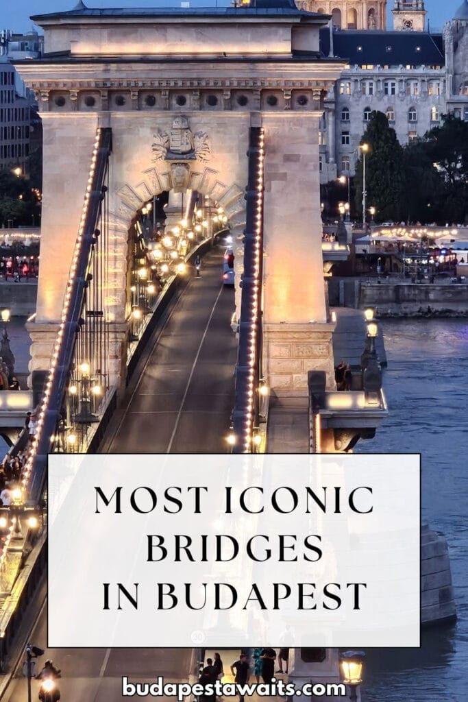 evening photo of the illuminated Chain Bridge in Budapest