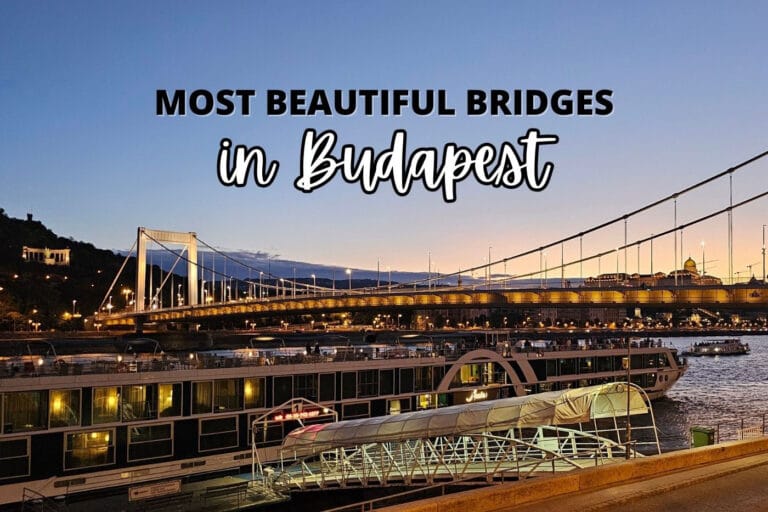 the illuminated Elisabeth Bridge in Budapest Hungary