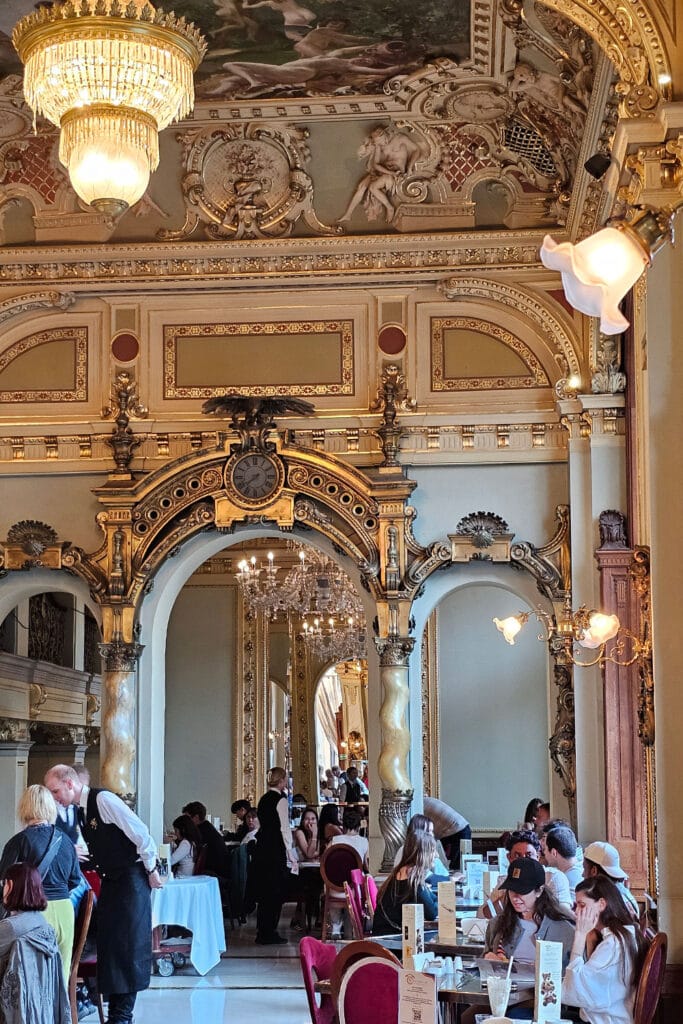 inside New York Cafe in Budapest
