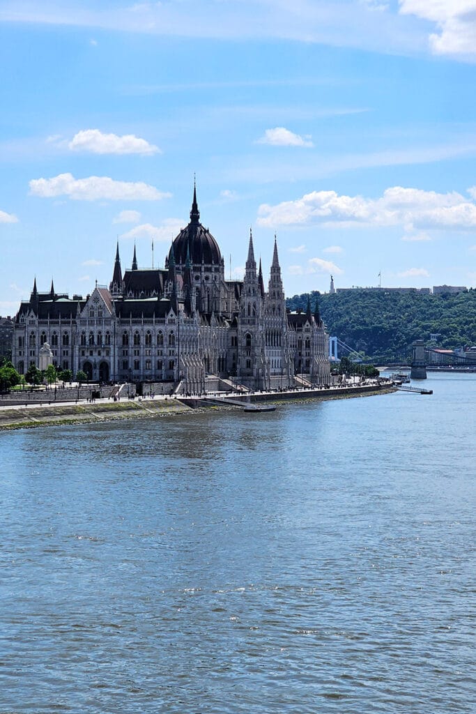 the Hungarian Parliament as seen from Margaret Bridge