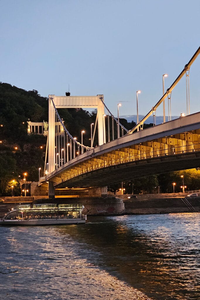 the illuminated Elisabeth Bridge