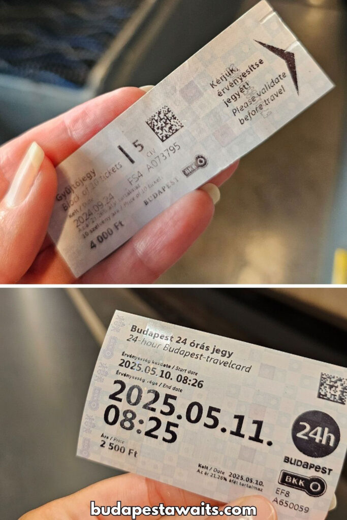Budapest public transport ticket and day pass