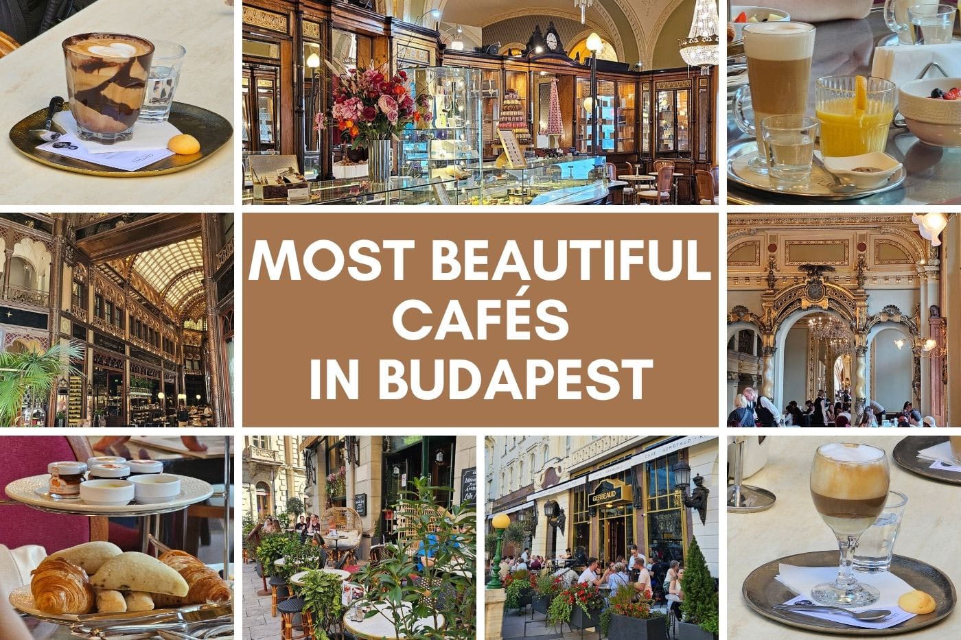photos of some beautiful cafes in Budapest