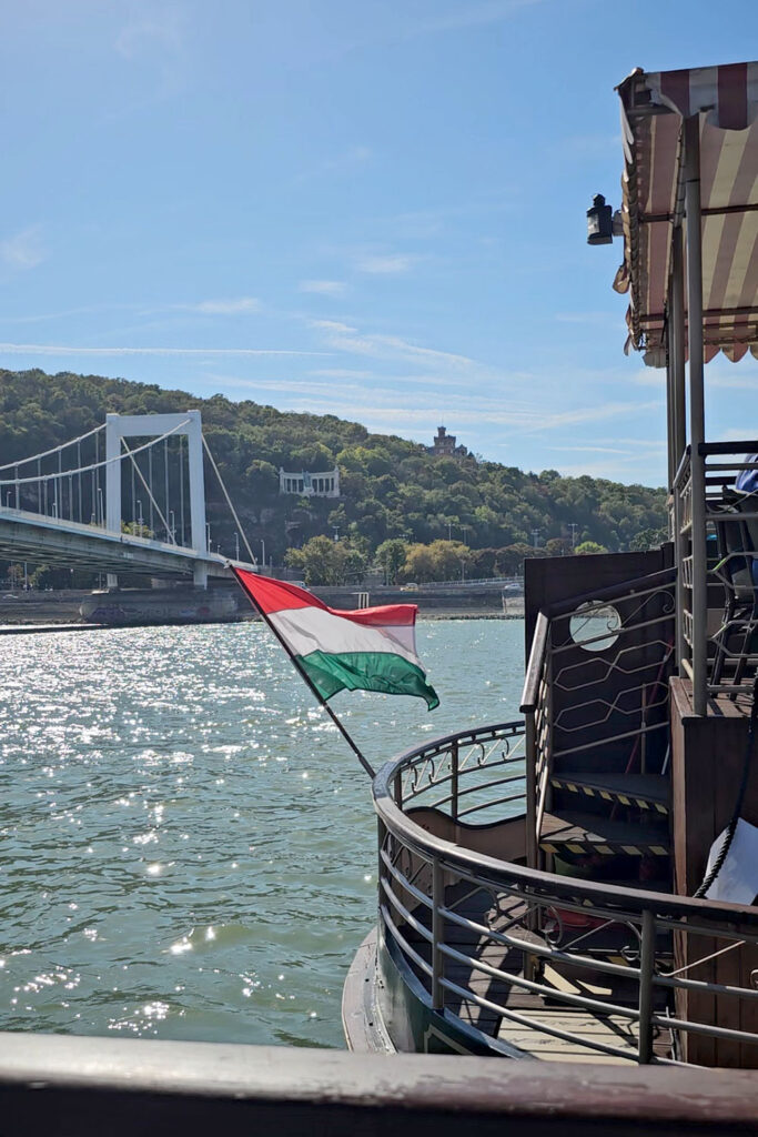 Hungarian flag on Hableany paddle steamer boat