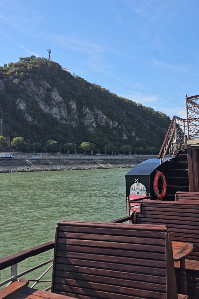 passing along Gellért hill in Budapest onboard a historic streamship