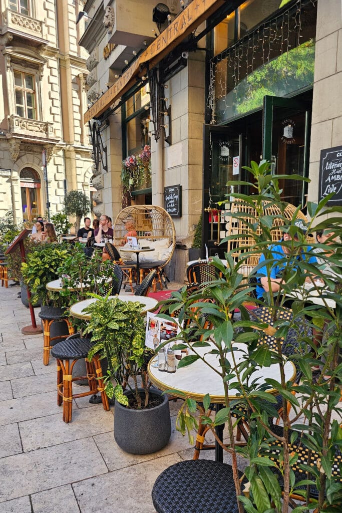 the outdoor terrace of Centrál Grand Café