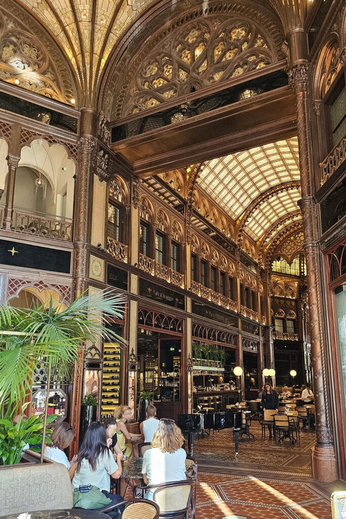 the beautiful interior of Párisi Passage Café