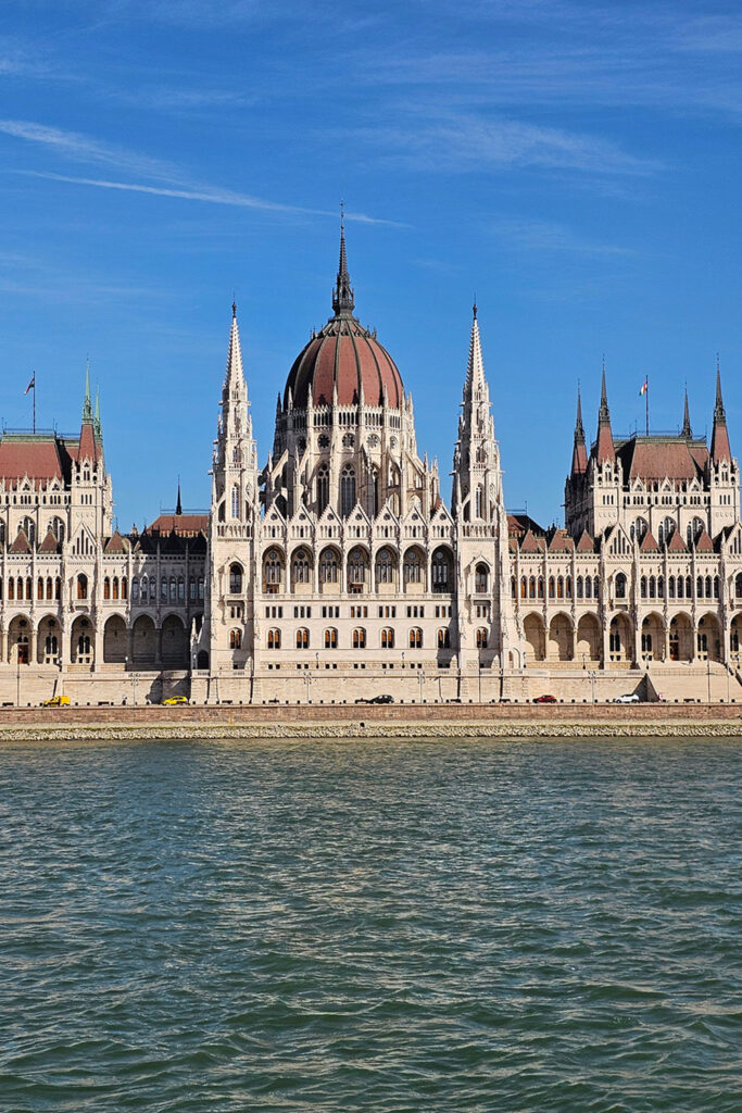 the Hungarian Parliament as seen from a boat