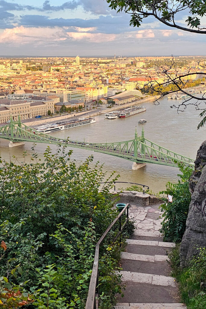 seeing the Danube and Liberty Bridge from Gellert Hill viewpoint